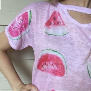 threebeez Tops - Watermelon Choker Tee threebeez Tops - Watermelon Choker Tee